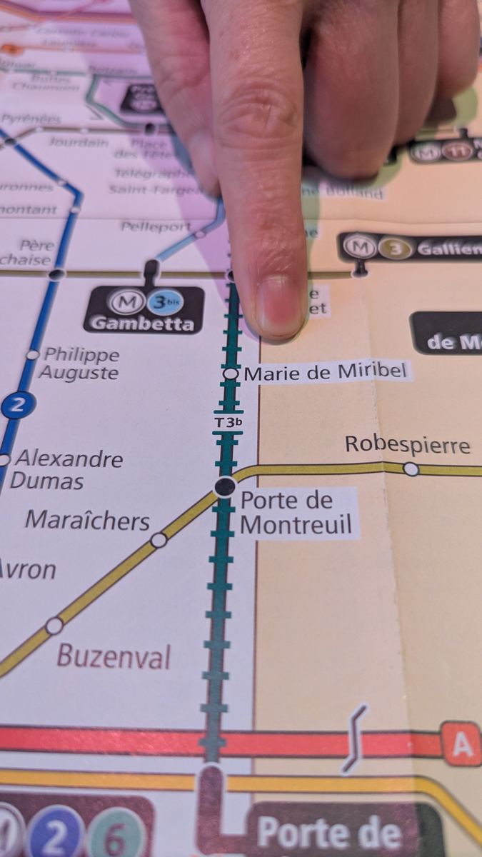 Plan d'accès en métro vers le salon, Porte de Montreuil